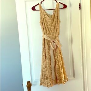 A champagne lace dress